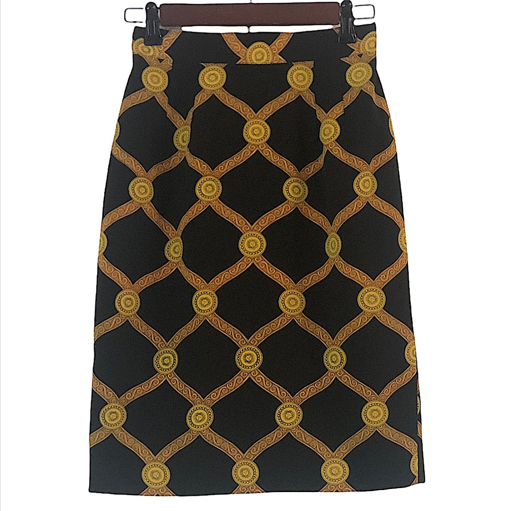 Vintage Guy Laroche Italian Celestial Sun Pencil Skirt